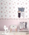 Dziecięcy border ścienny ICH Wallpaper Lullaby wesołe miasteczko różowo-biały