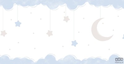 Dziecięcy border ścienny ICH Wallpaper Lullaby nocne niebo biało niebieski