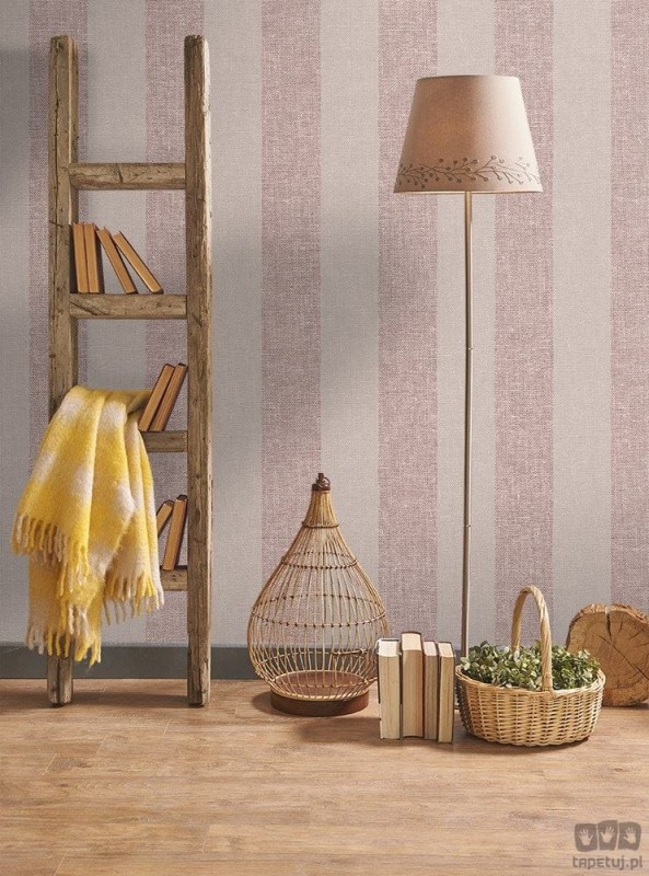 Winylowa tapeta w pasy ICH Wallpaper Deco Stripes srebrne odcienie