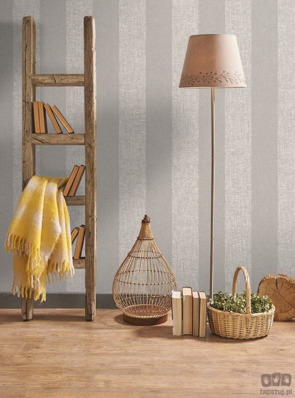 Winylowa tapeta w pasy ICH Wallpaper Deco Stripes odcienie szarości