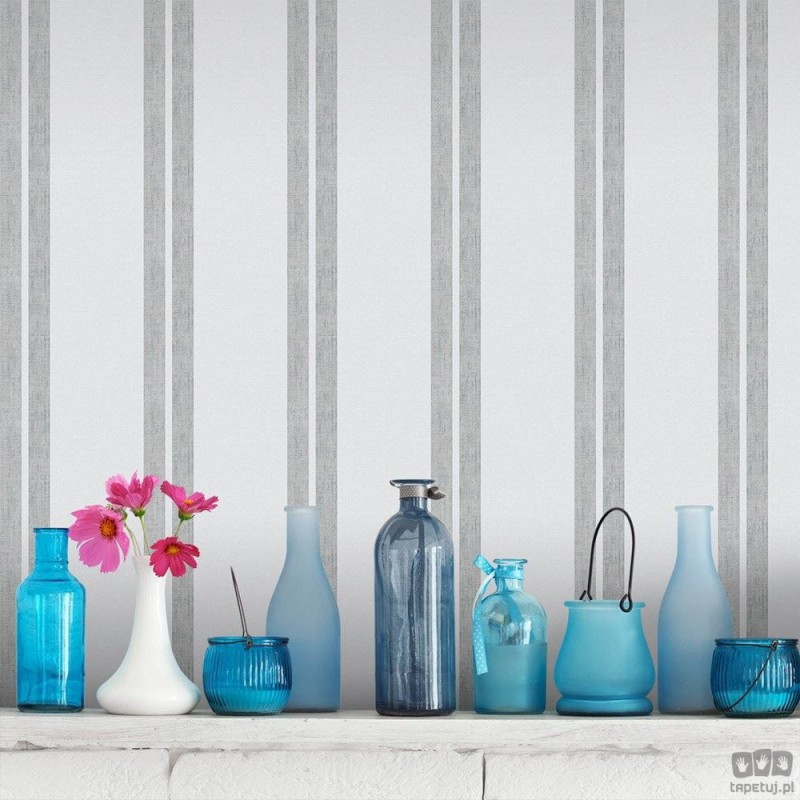 Tapeta ICH Wallpaper Deco Stripes flizelinowa w pasy odcienie szarości