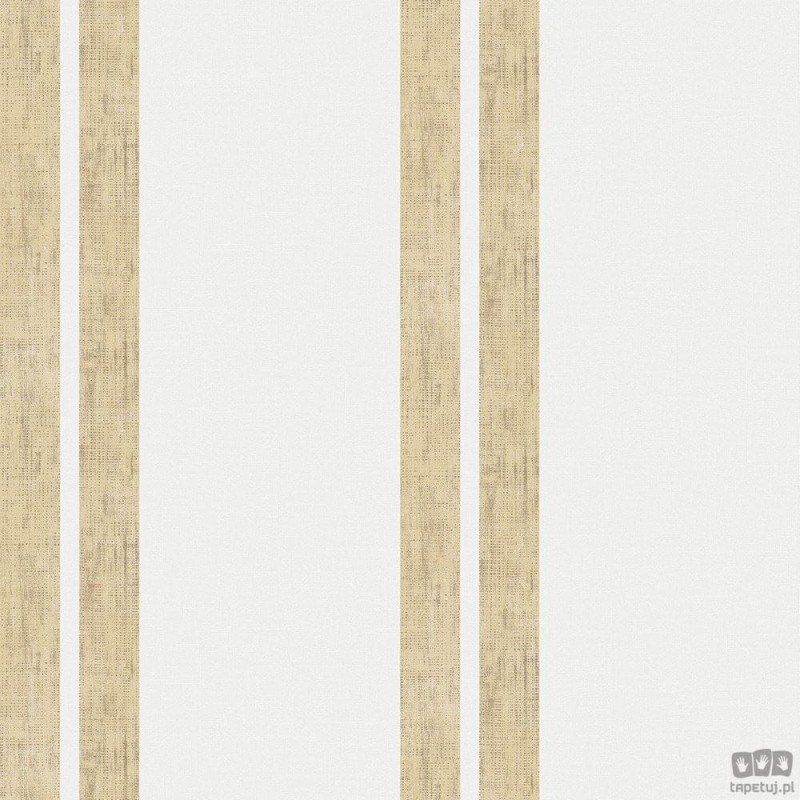 Tapeta ICH Wallpaper Deco Stripes flizelinowa w pasy żółty ecru