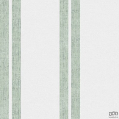 Tapeta ICH Wallpaper Deco Stripes flizelinowa w pasy zielony ecru