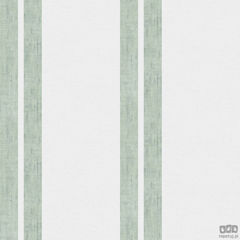 Tapeta ICH Wallpaper Deco Stripes flizelinowa w pasy zielony ecru