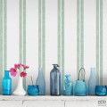 Tapeta ICH Wallpaper Deco Stripes flizelinowa w pasy zielony ecru