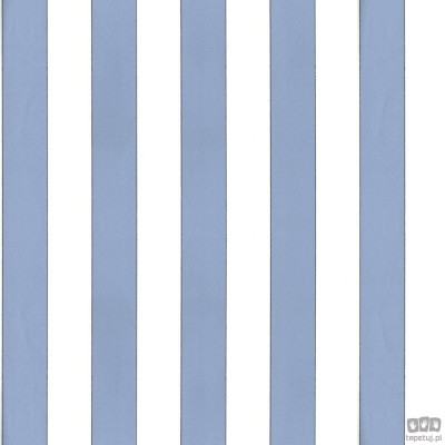 Tapeta w paski na flizelinie ICH Wallpaper Deco Stripes biało-niebieska