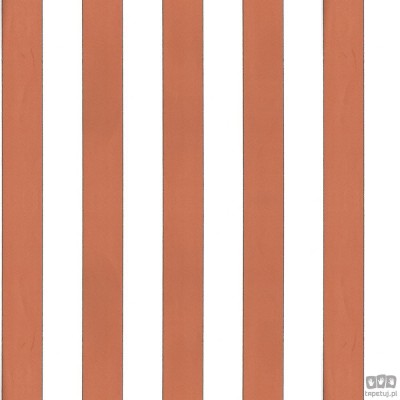 Tapeta w paski na flizelinie ICH Wallpaper Deco Stripes pomarańczowo-biała