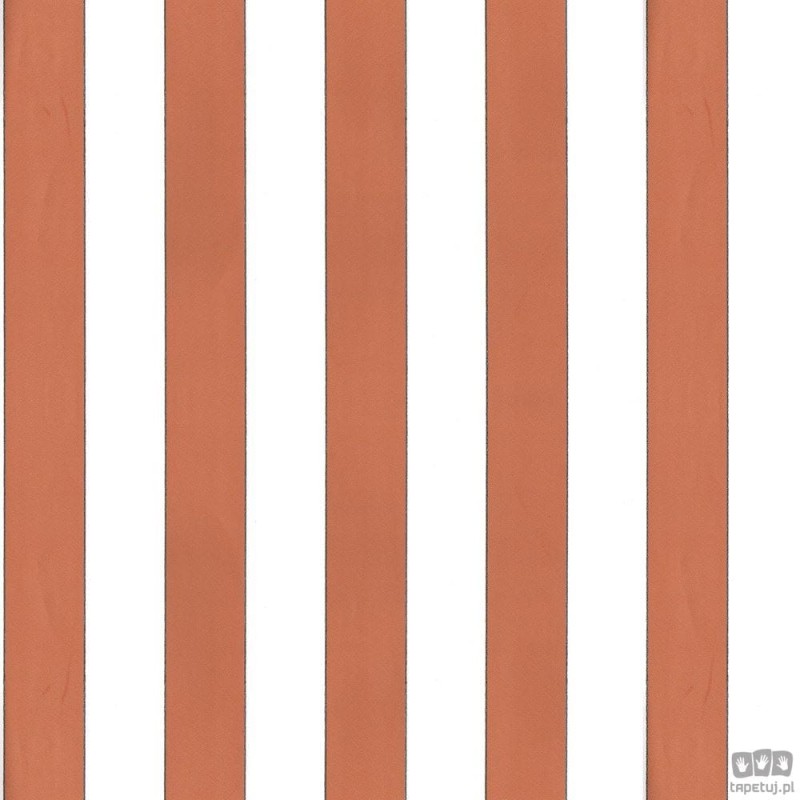 Tapeta w paski na flizelinie ICH Wallpaper Deco Stripes pomarańczowo-biała