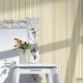 Beżowo-biała tapeta w paski ICH Wallpaper Deco Stripes na flizelinie