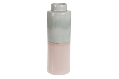 Ceramiczny wazon szaro-różowy Ø11x31.5cm 38530-046