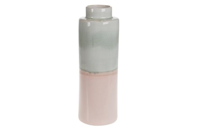 Ceramiczny wazon szaro-różowy Ø11x31.5cm 38530-046