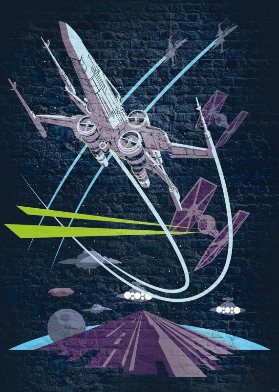 Fototapeta Star Wars Classic Concrete X-Wing DX4-039