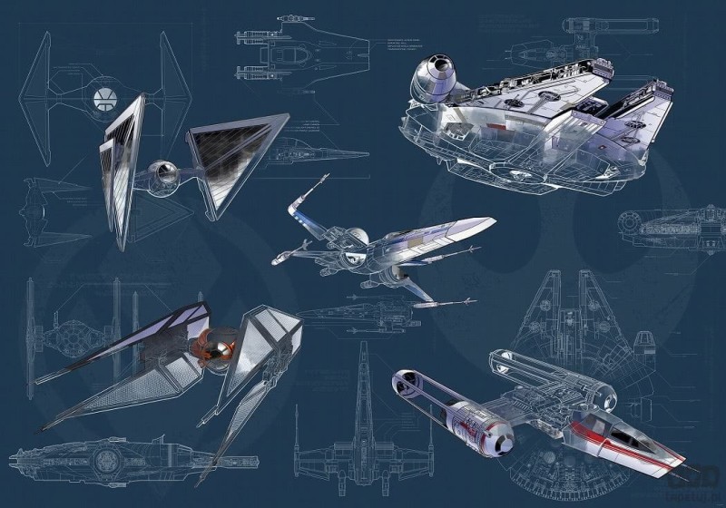 Fototapeta Star Wars Blueprint Dark DX8-077