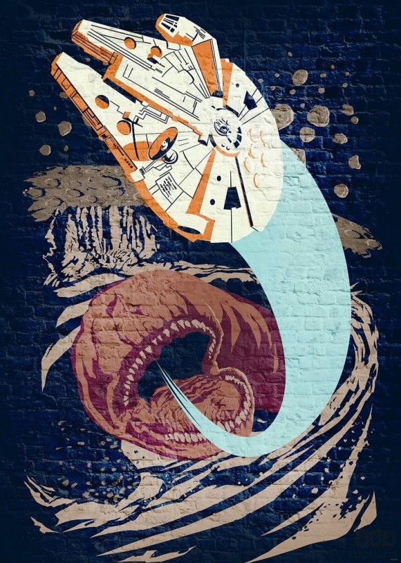 Fototapeta Star Wars Classic Concrete Asteroid Worm DX4-035