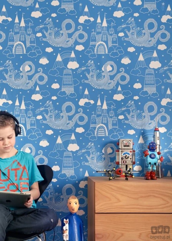 Tapeta na flizelinie baśniowy świat smok i królestwo