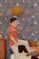 Tapeta na flizelinie dla dzieci zwierzęta leśne niebieskie tło