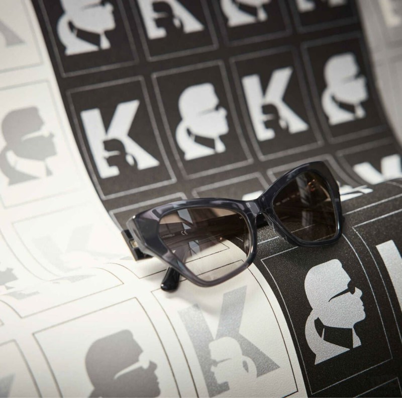 Tapeta winylowa na flizelinie podobizna Karl Lagerfeld czarny