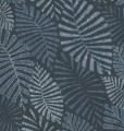 Tapeta ścienna na flizelinie ICH Wallpaper Nomad motyw liści niebiesko-granatowa