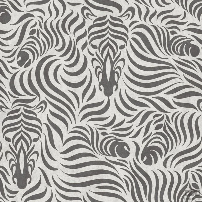 Tapeta na flizelinnie z motywem zebry ICH Wallpaper Nomad szaro-czarna