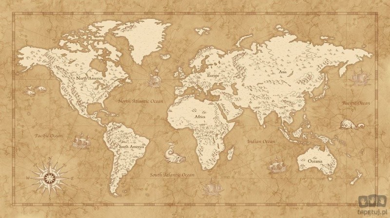 Fototapeta Vintage World Map IAX10-0027