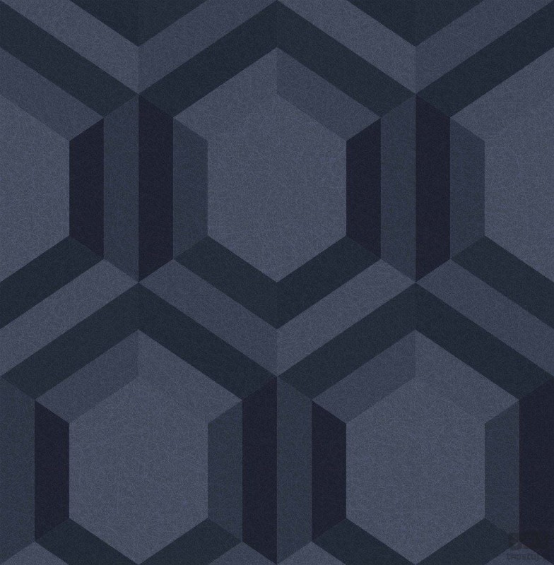 Granatowa tapeta z geometrycznym motywem