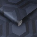 Granatowa tapeta z geometrycznym motywem