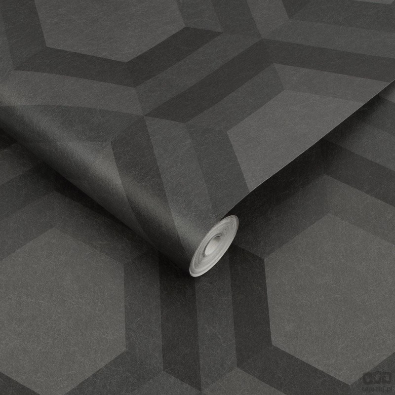 Szara tapeta z geometrycznym motywem