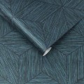Tapeta na flizelinie wzór geometryczny niebieski morski