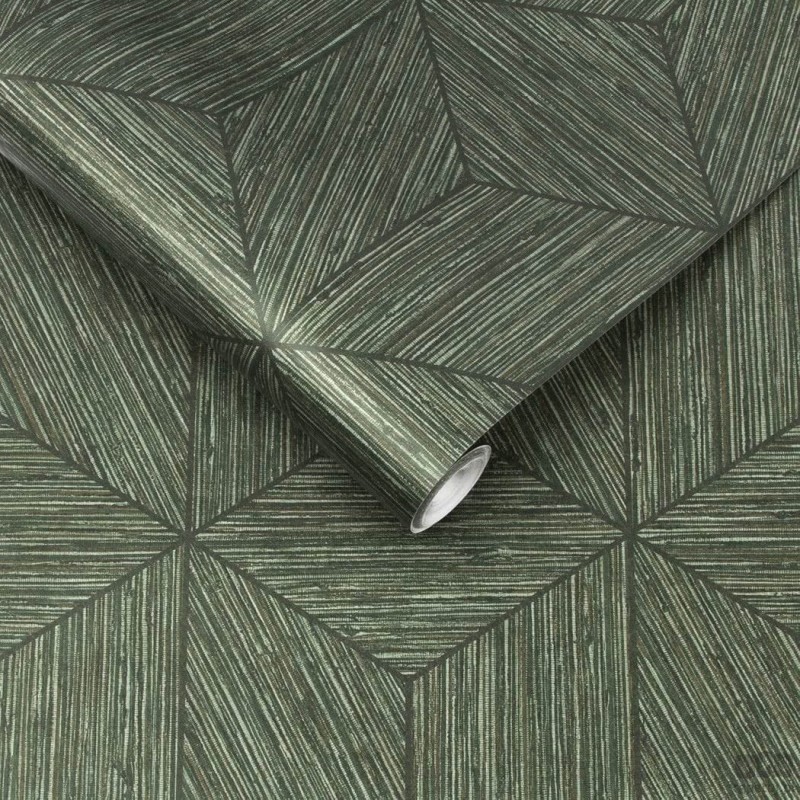 Tapeta na flizelinie wzór geometryczny zielony