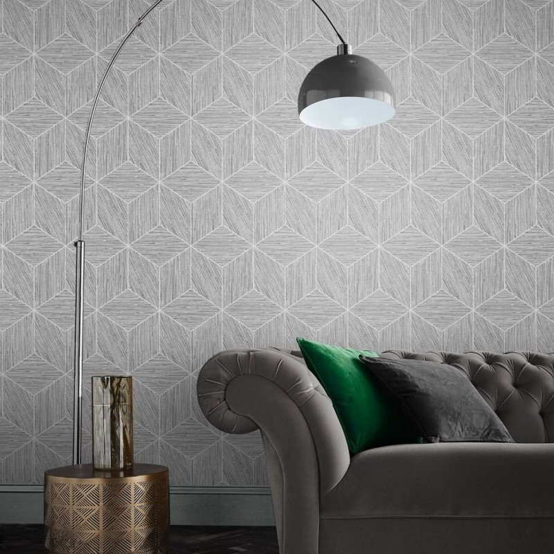 Tapeta na flizelinie wzór geometryczny szary