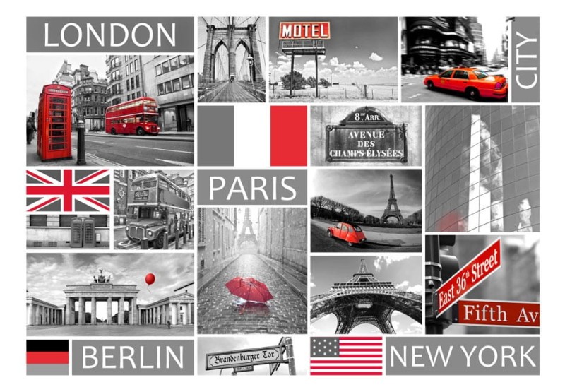 Fototapeta - London, Paris, Berlin, New York