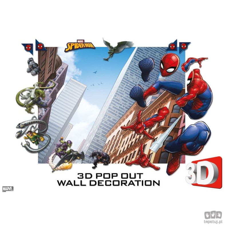 Dekoracje ścienne 3D dla dzieci Spider-Man 44586