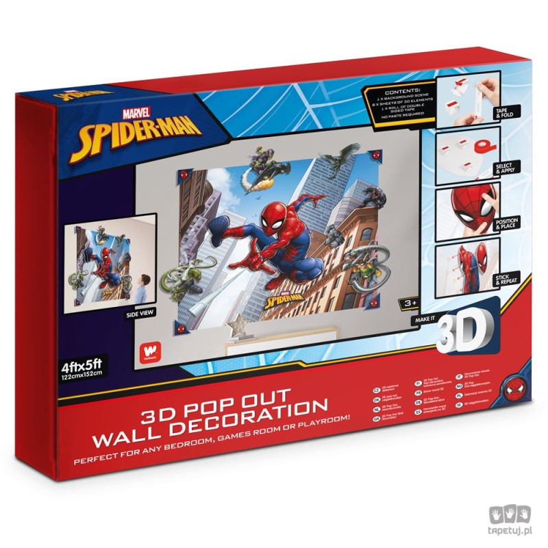 Dekoracje ścienne 3D dla dzieci Spider-Man 44586