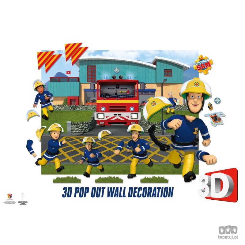 Dekoracje ścienne 3D dla dzieci Strażak SAM 44609
