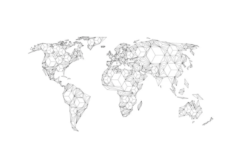 Fototapeta XXL - Map of the World - white solids