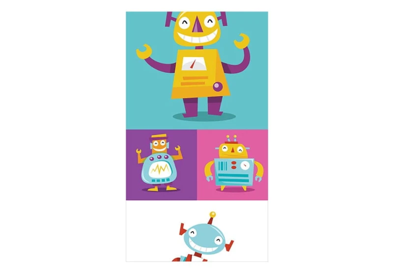 Fototapeta - Kolorowe Roboty