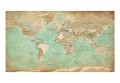 Fototapeta XXL - Turkusowa mapa świata II