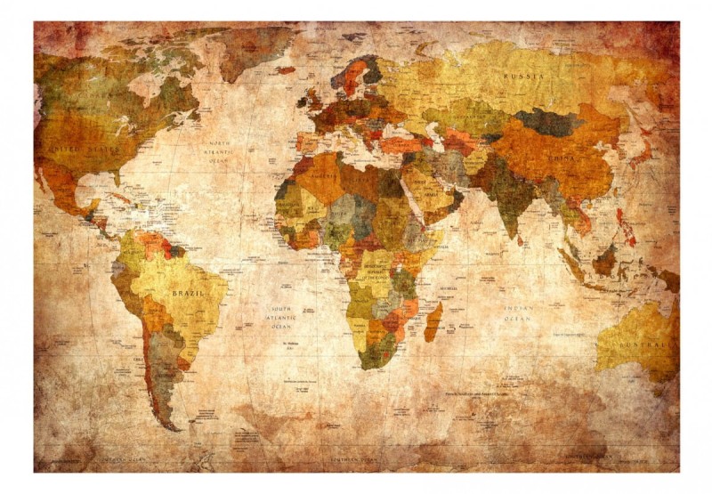 Fototapeta - Stara mapa świata