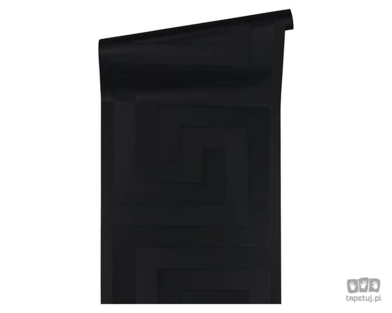 Czarna monochromatyczna tapeta z ozdobną fakturą