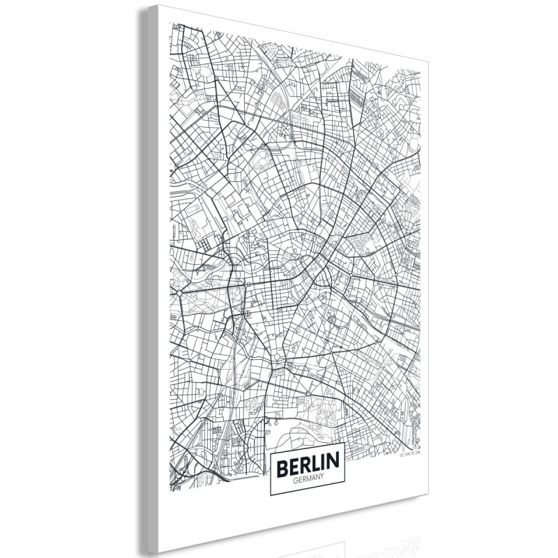 Obraz - Mapa Berlina (1-częściowy) pionowy
