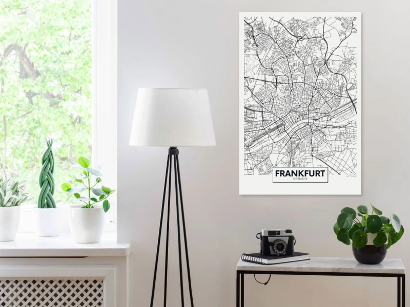 Obraz - Mapa Frankfurtu (1-częściowy) pionowy