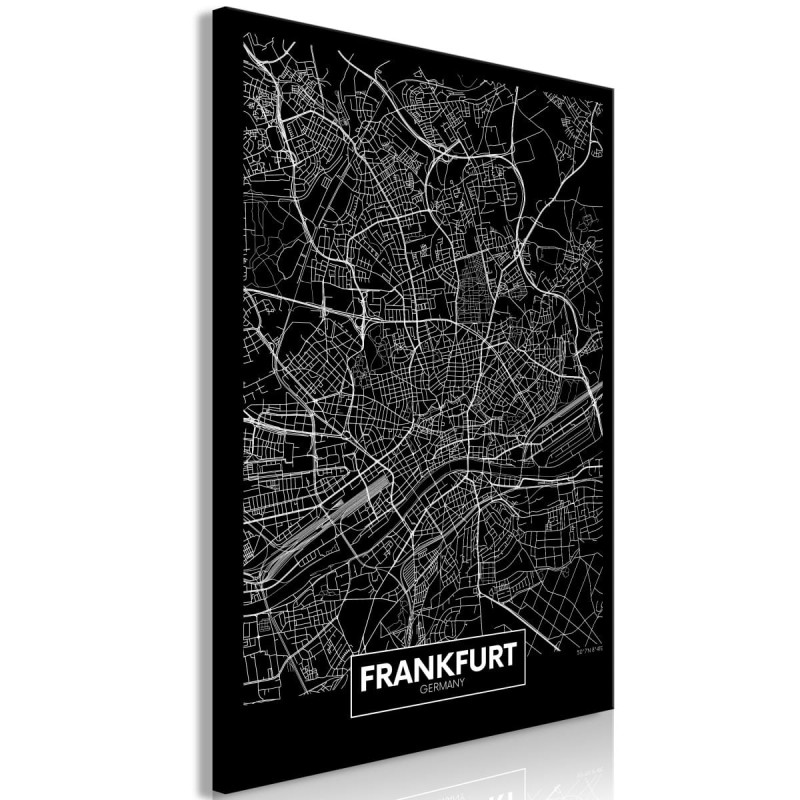 Obraz - Ciemna mapa Frankfurtu (1-częściowy) pionowy