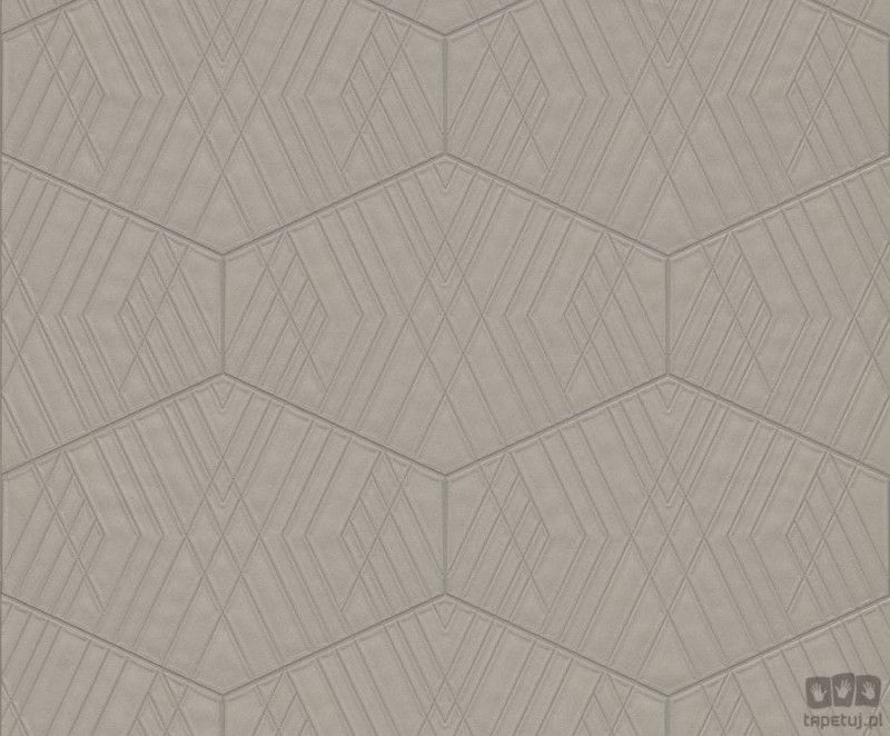 Szara tapeta z linearnym geometrycznym wzorem imitującym kafle
