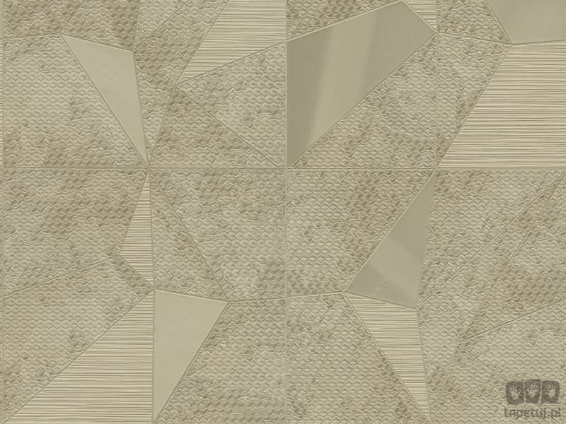 Geometryczna złota winylowa tapeta na flizelinie w modernistycznej kompozycji