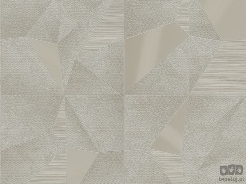Beżowa winylowa tapeta na flizelinie geometryczny wzór