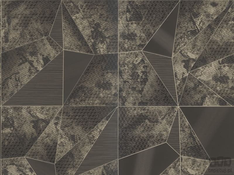 Czarno-brązowa winylowa tapeta na flizelinie geometryczny wzór