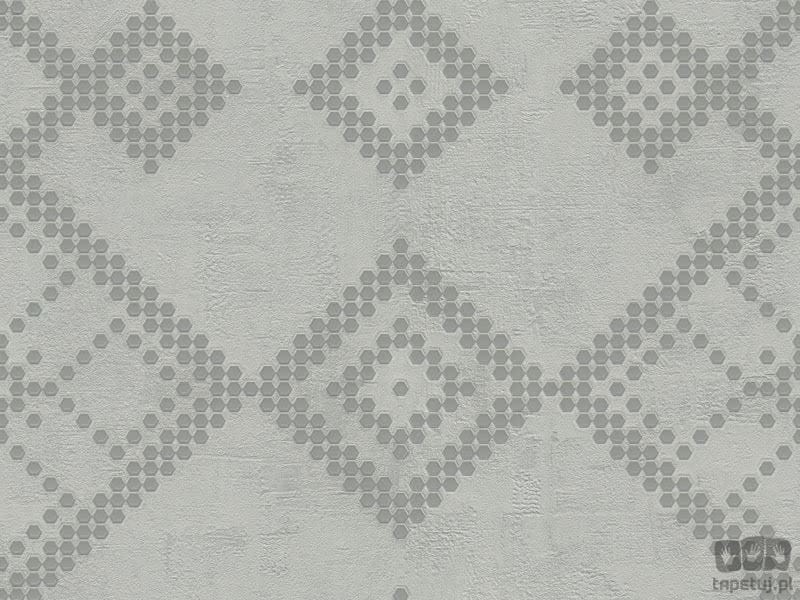 Szaro-srebrna winylowa tapeta na flizelinie w skandynawskie wzory