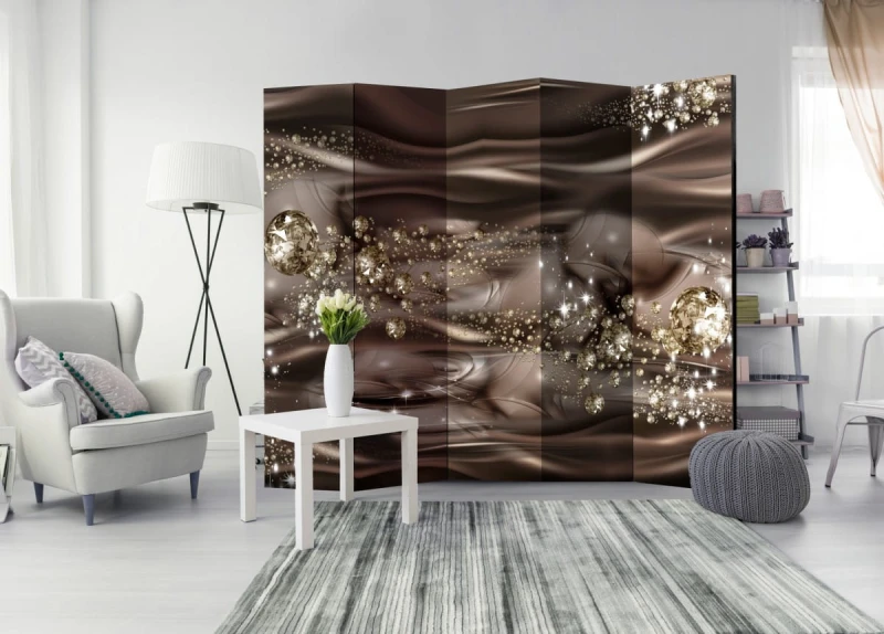 Parawan 5-częściowy - Czekoladowa rzeka II [Room Dividers]