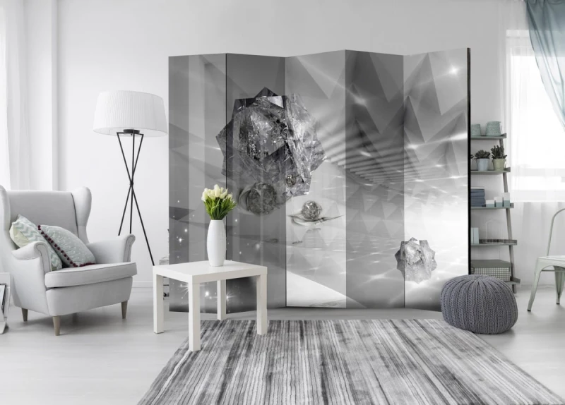 Parawan 5-częściowy - Abstrakcyjna szarość II [Room Dividers]
