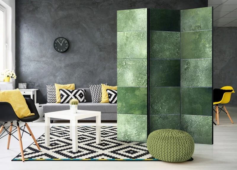 Parawan 3-częściowy - Zielona układanka [Room Dividers]